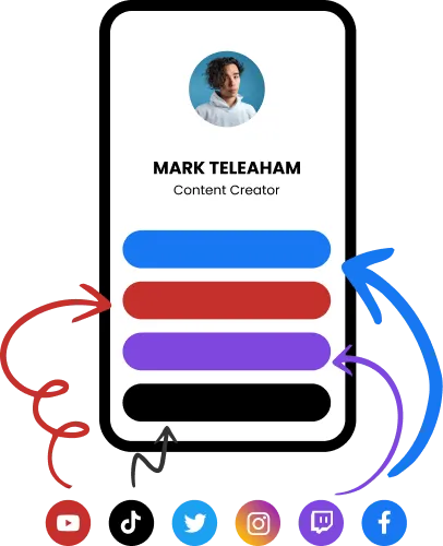 Social Page link-in-bio example showing customizable profile page